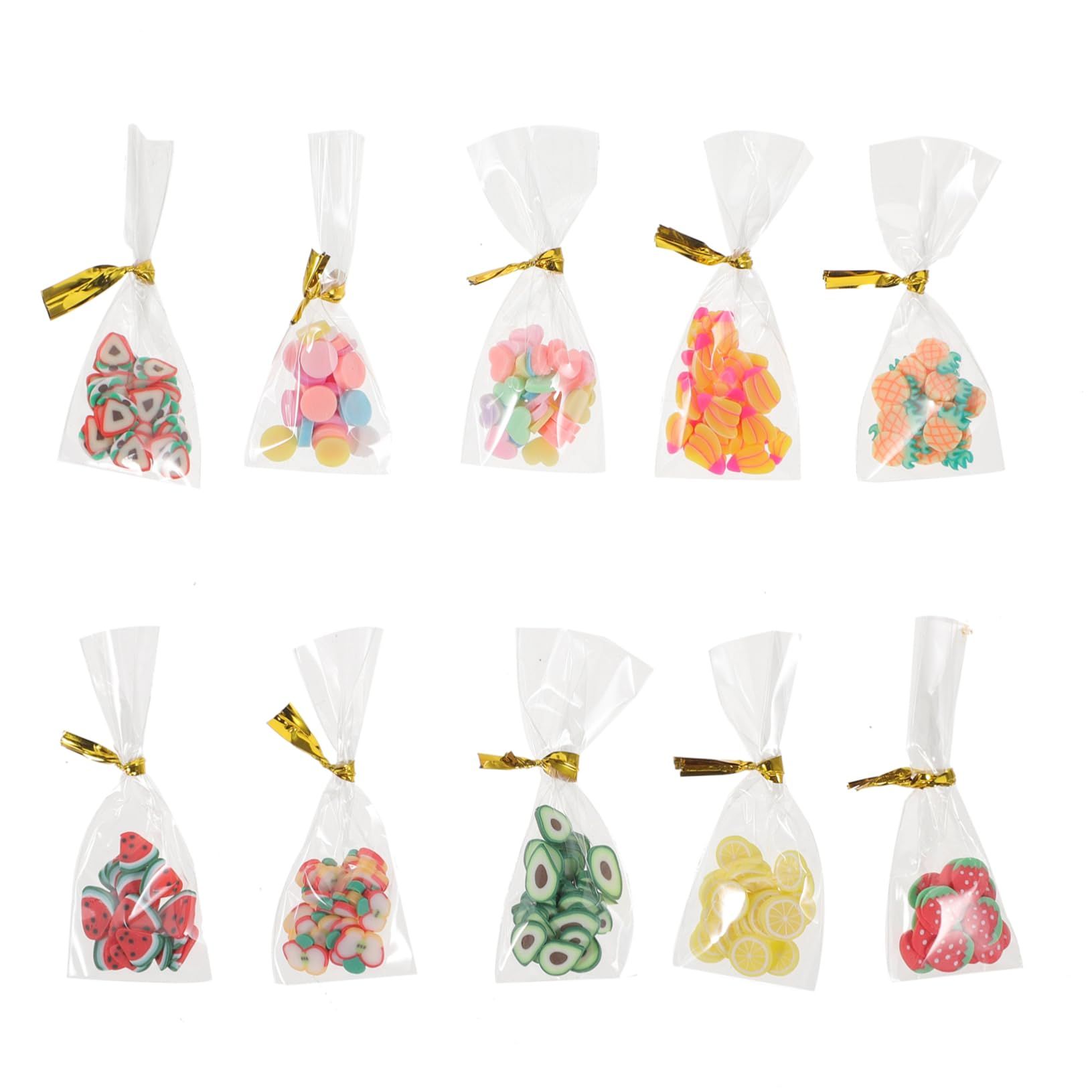 10pcs Dollhouse Fruit Slice Doll House Kitchen Decor Packaged Food Prop