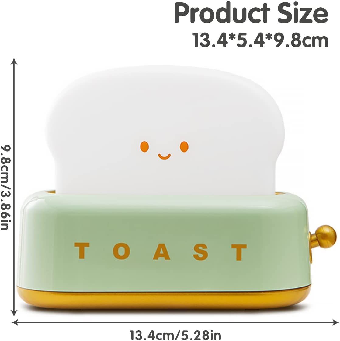 Cute Kids Toast Lamp, Desk Aesthetic Decor Bread Night Light with Portable view 4