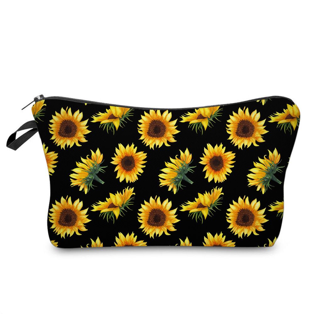 Cosmetic Bags for Women Small Sunflower Makeup Bag for Purse Travel Toiletry