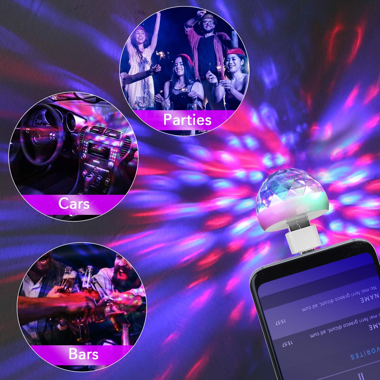 USB Mini Disco Ball Party Lights view 5