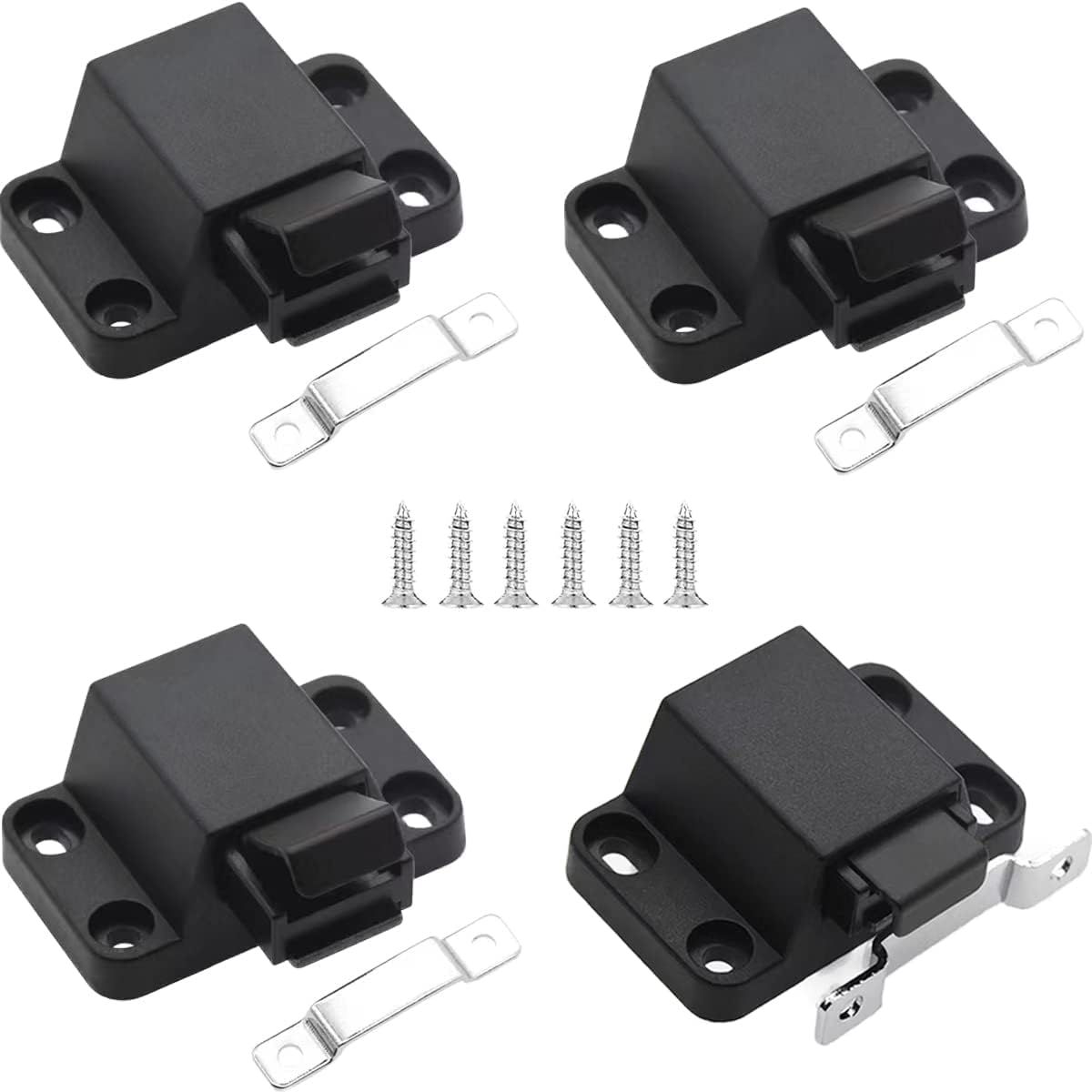 Self-Closing Push To Open Door Latches Hardware 4Pack Kitchen Cabinets Push — image 1
