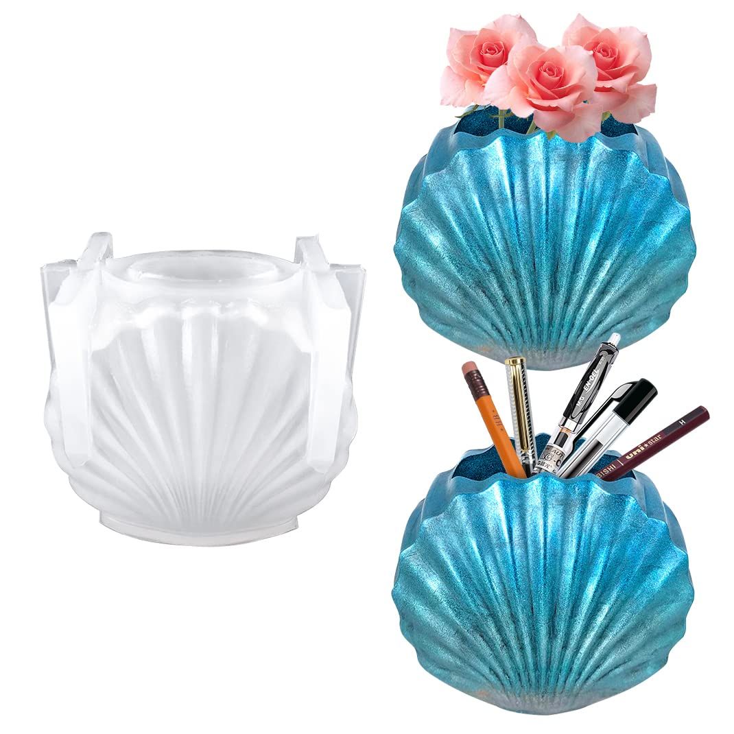 Vase Silicone Mold for Resin Clay Shell Shaped