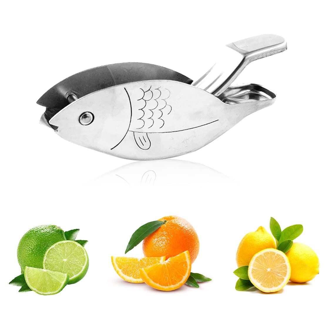 Lemon Squeezer Manual Juicer Stainless Steel Lemon Slice Squeezer Fish Shape