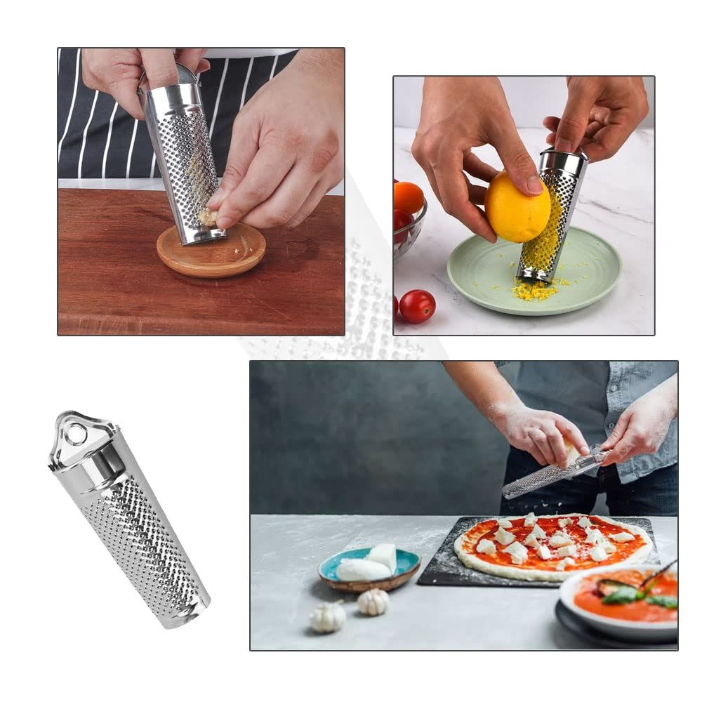 Stainless Steel Cheese Handheld Nutmeg Grinder with Container for Kitchen Hard view 4