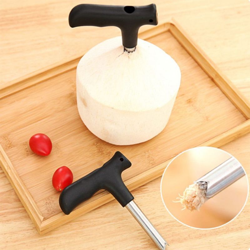 Coconut Opening Tool,Coconut Opener,T Handle Stainless Steel Portable,Easy & view 3