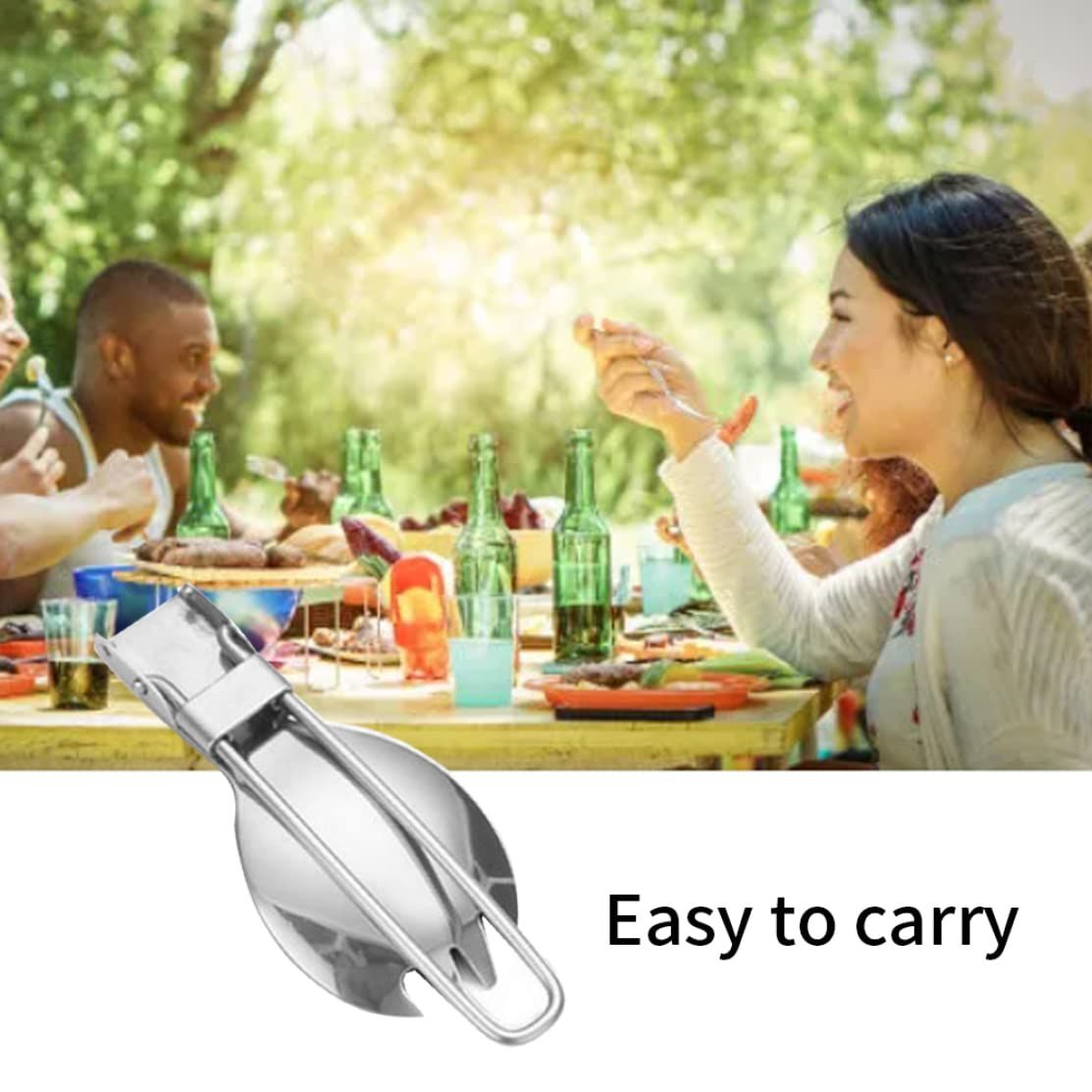 Outdoor Travel Spoon Spork Camping Cutlery Folding Fork Spoon 2 In 1 Outdoor view 4