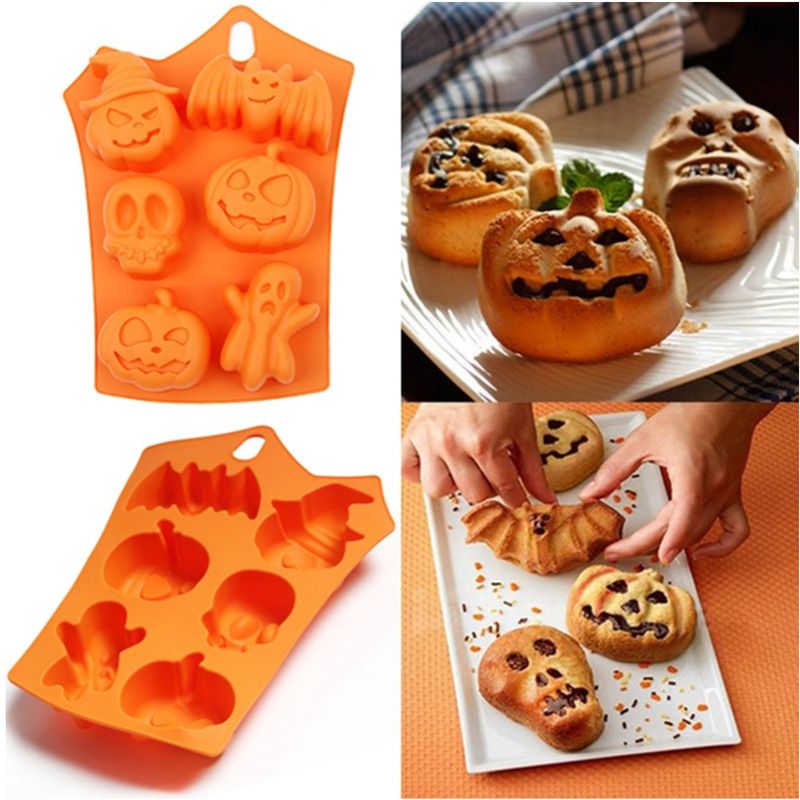 Halloween Silicone Mold, 2 Pack Silicone Baking Mould, Nonstick Muffin Mold view 4