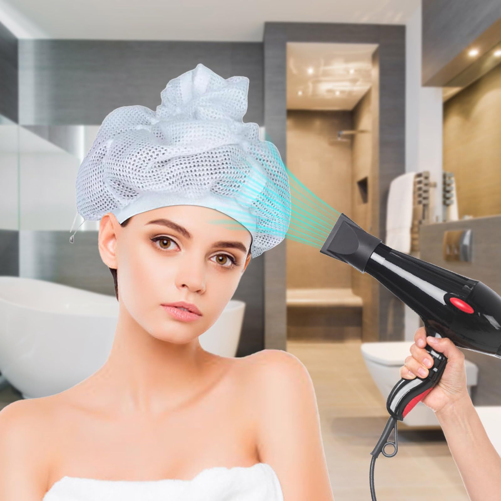Net Plopping Cap For Drying Curly Hair view 5