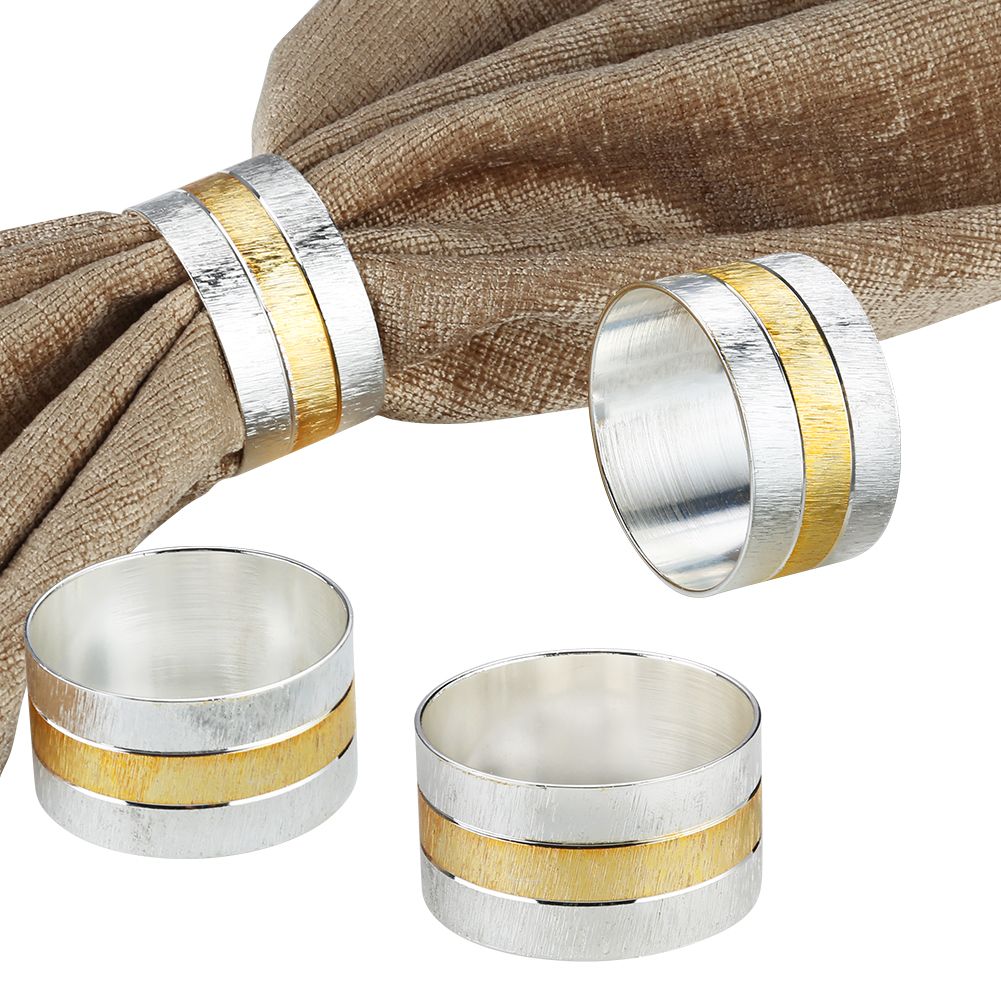 Napkin Rings, Metal Gold Round Napkin Rings Buckles for Table Decorations — image 1