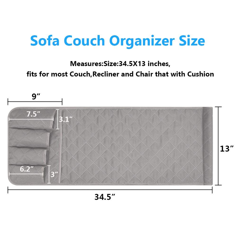 Sofa Armrest Organizer Non-Slip Arm Chair Bedside Storage Organizer for view 2