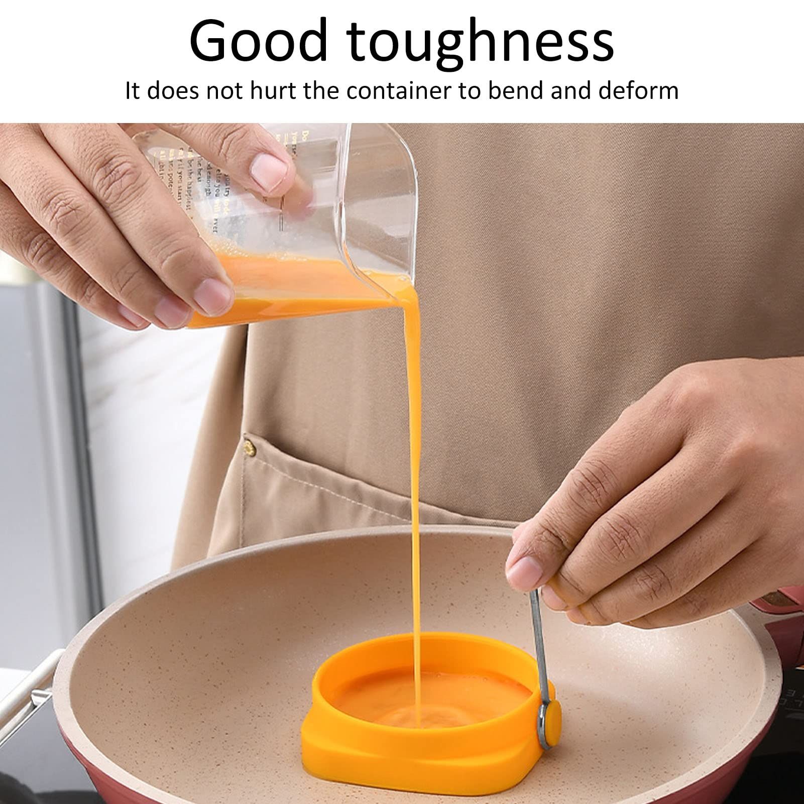 5 PCS Silicone Egg Rings Round and Square Double Sided Frying Egg Maker Molds view 2