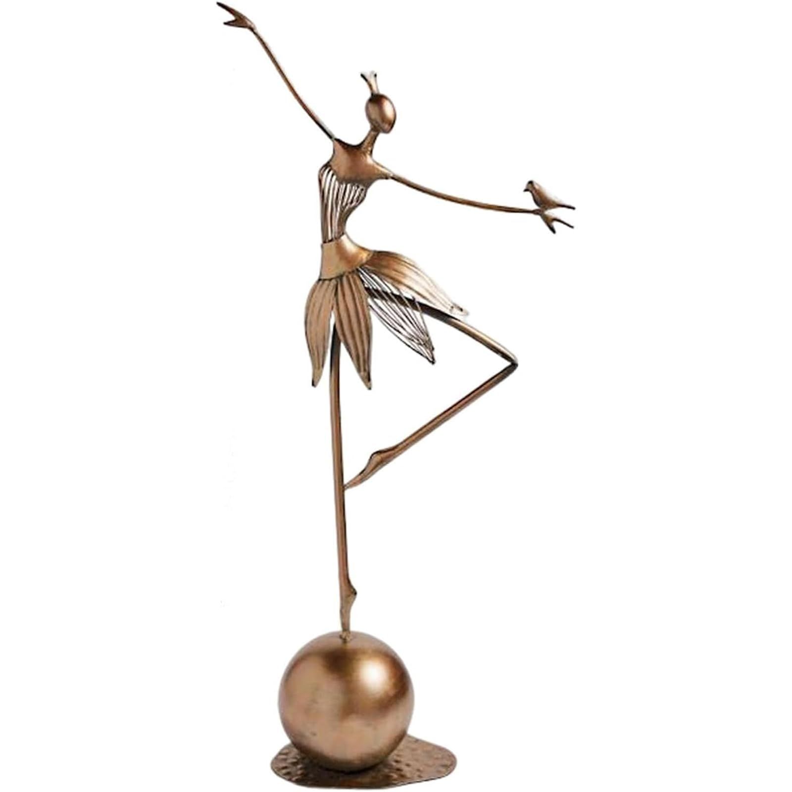 Garden Dancing Girl Figurine Metal Decoration Outdoor Sculpture Waterproof Art — image 1