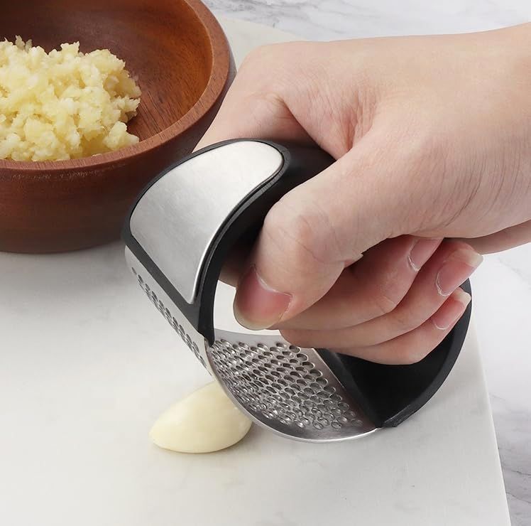 3-piece set Garlic Press - Garlic Press Stainless Steel -Garlic Press Rocker view 3