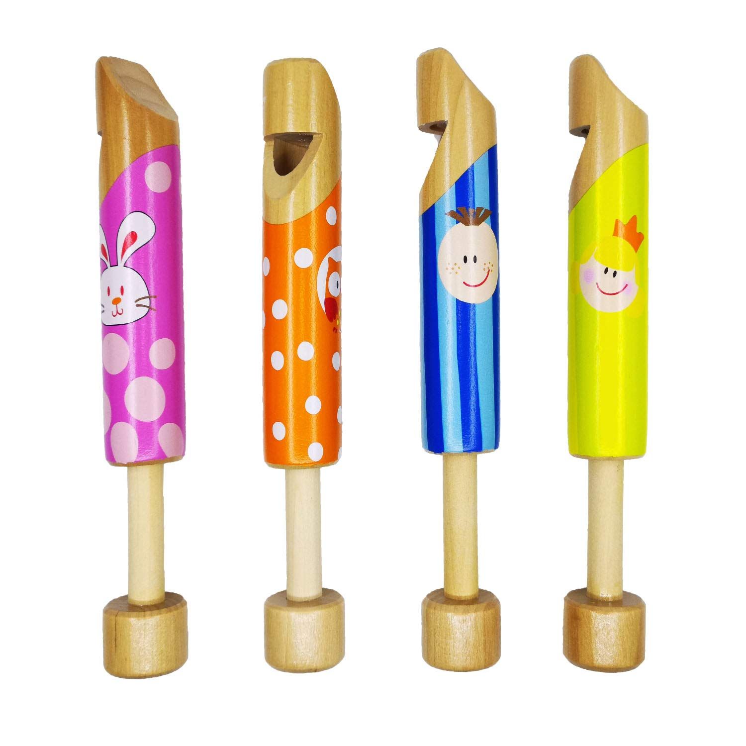 4-Piece Set Wood Slide Whistle Toy — image 1