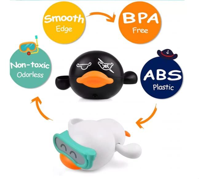 Baby Bath Toys - Mold Free Water Game - Wind-up Swimming Ducks Bath Toy for view 2