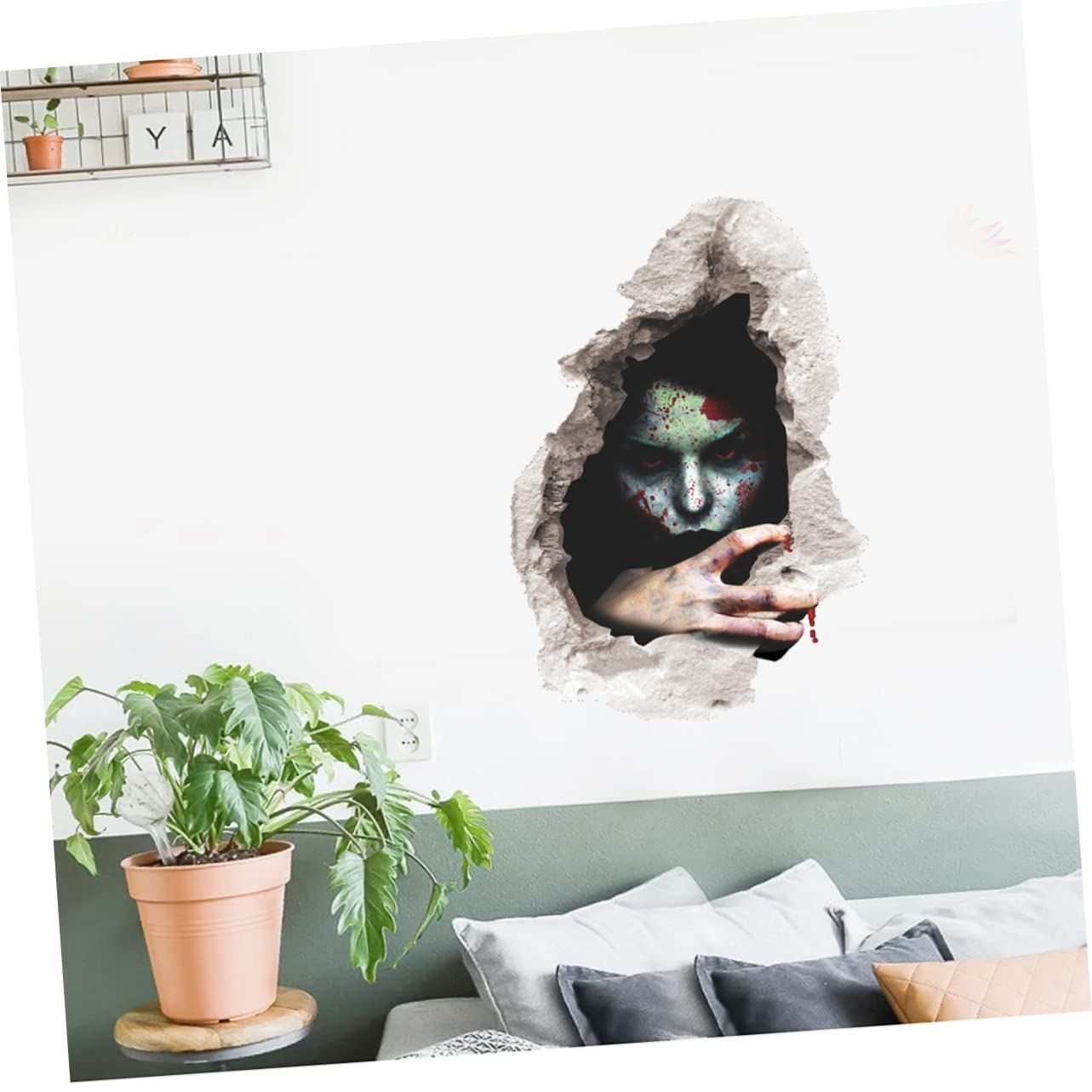 Removable Stickers Windows Sticker Floor Trim Halloween Theme Wall Poster view 3