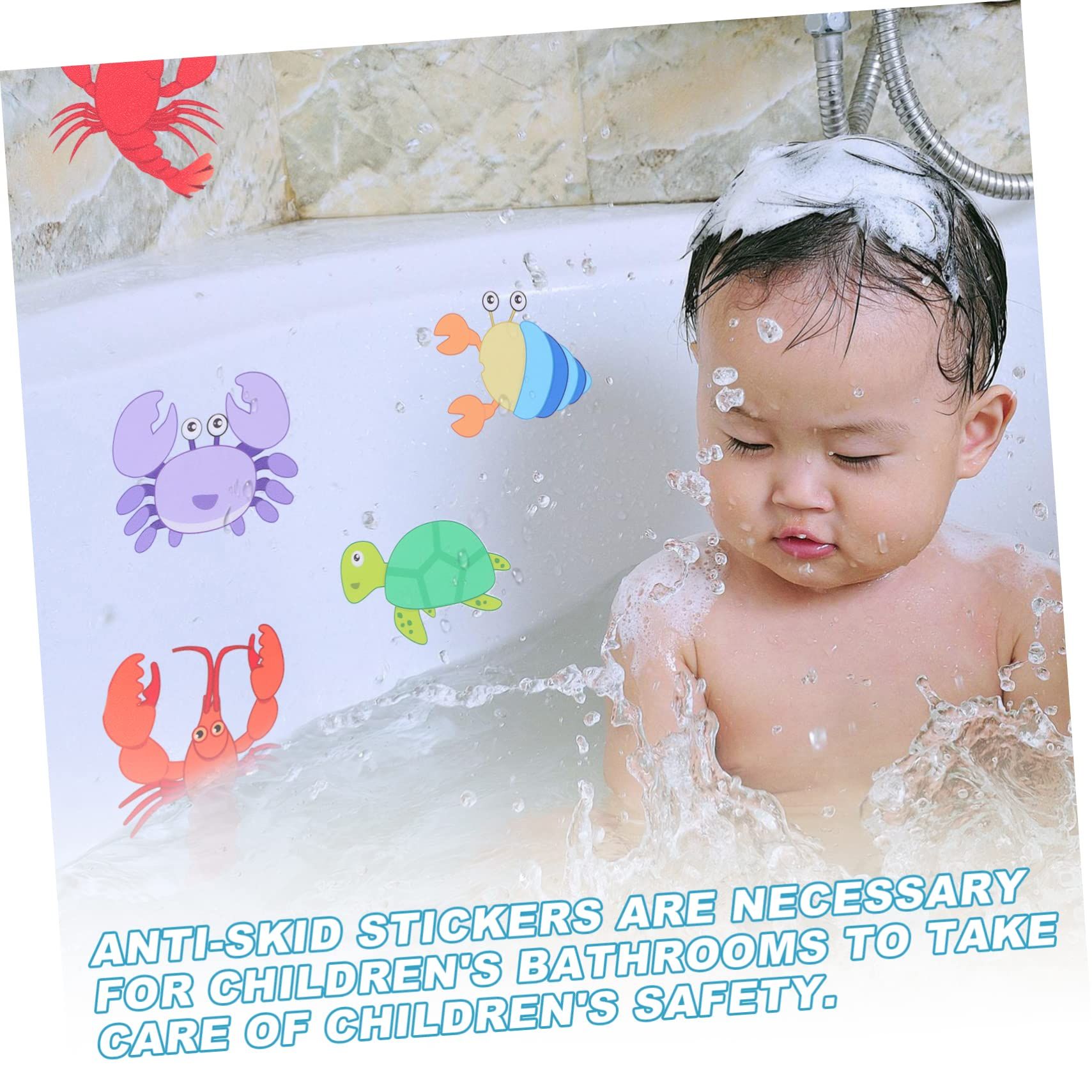 10pcs Bathroom Non-Slip Stickers Kid Stickers Cartoon Bathtub Stickers Bathtub view 3