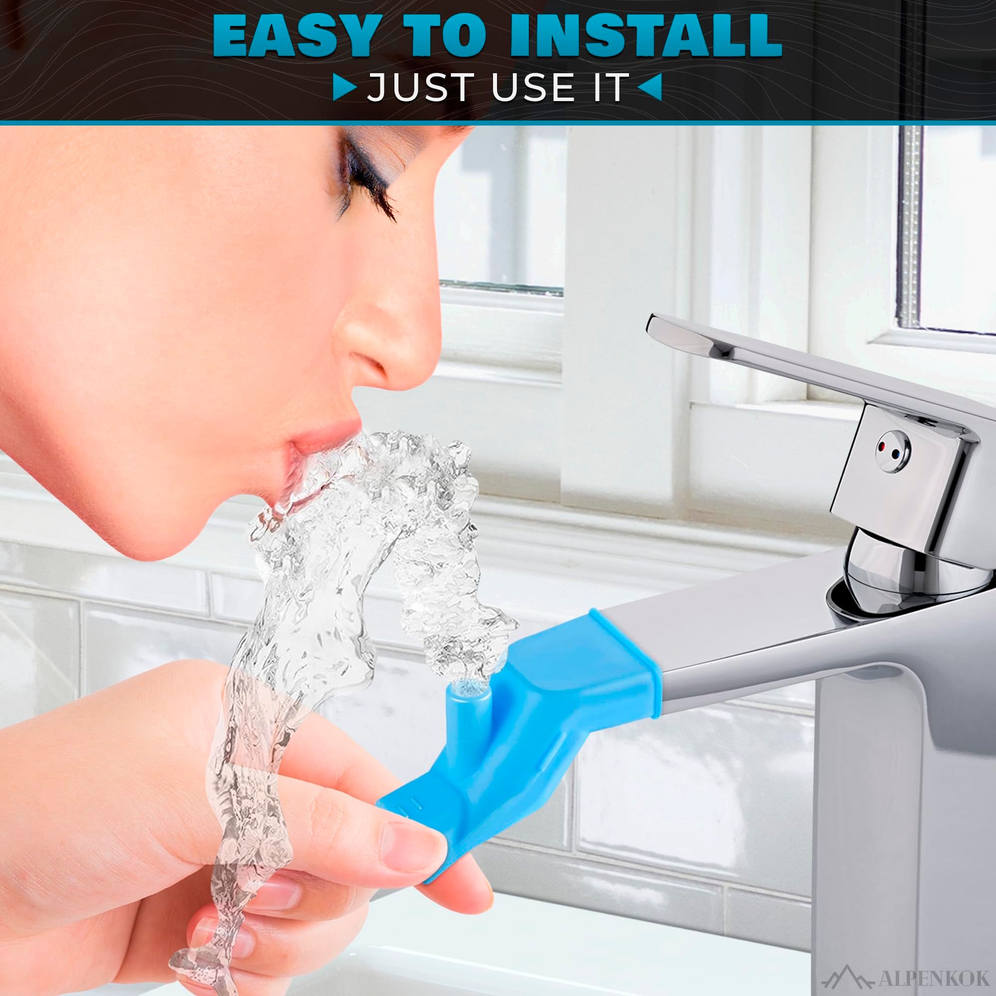 Baby Bath Faucet Cover for Kids - 3Pcs Portable Kitchen Sink Faucet Attachment view 2