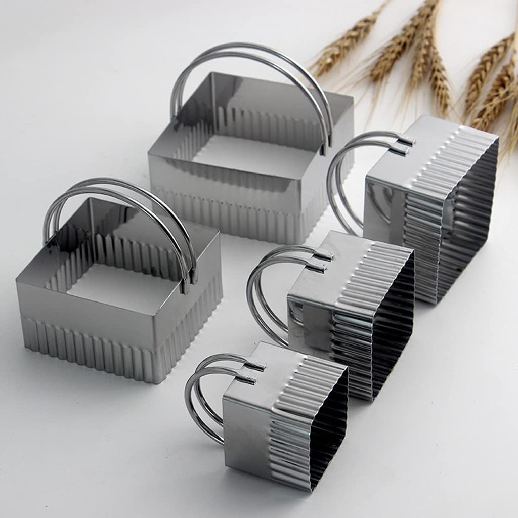 5pcs Cookie Cutters Set with Handle Stainless Steel Biscuits Mould Mini view 5