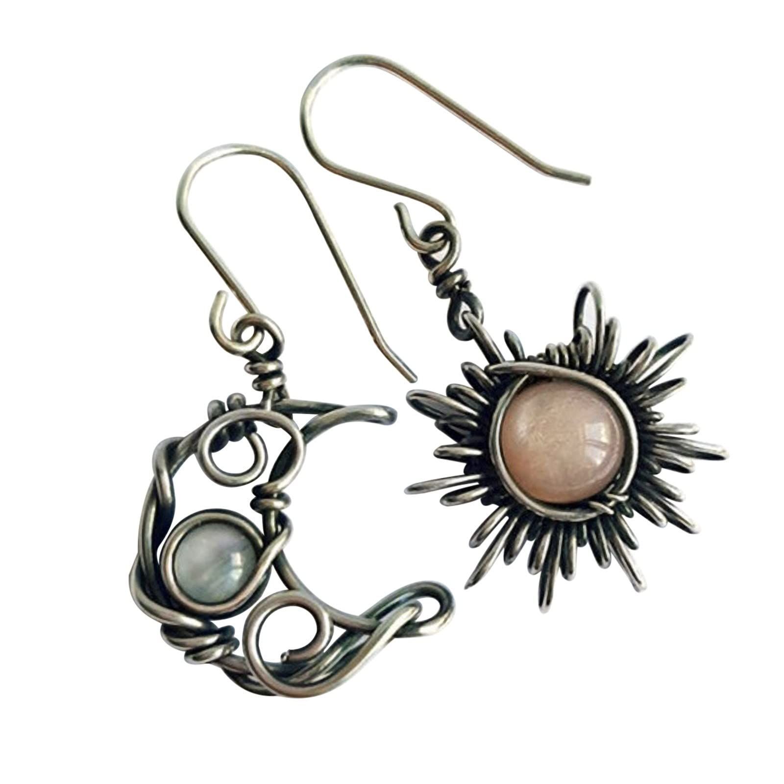 Boho Sun Moon and Stars Drop Dangle Earrings — image 1