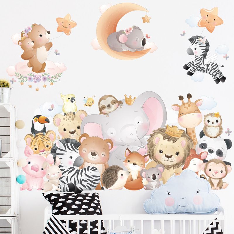 Cartoon animal children's room decoration stickers view 2