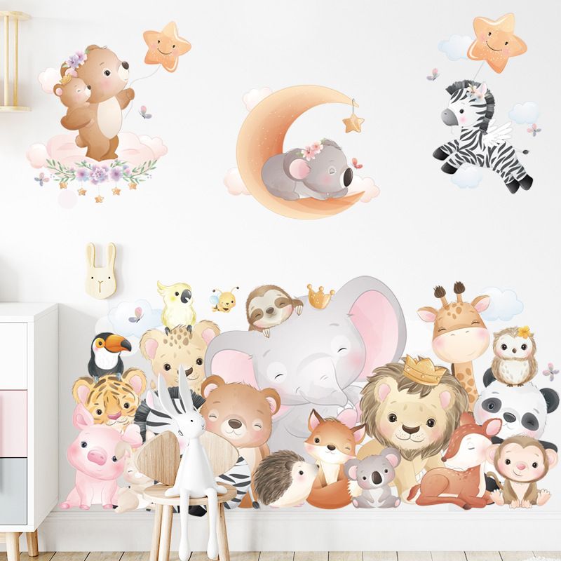 Cartoon animal children's room decoration stickers view 3