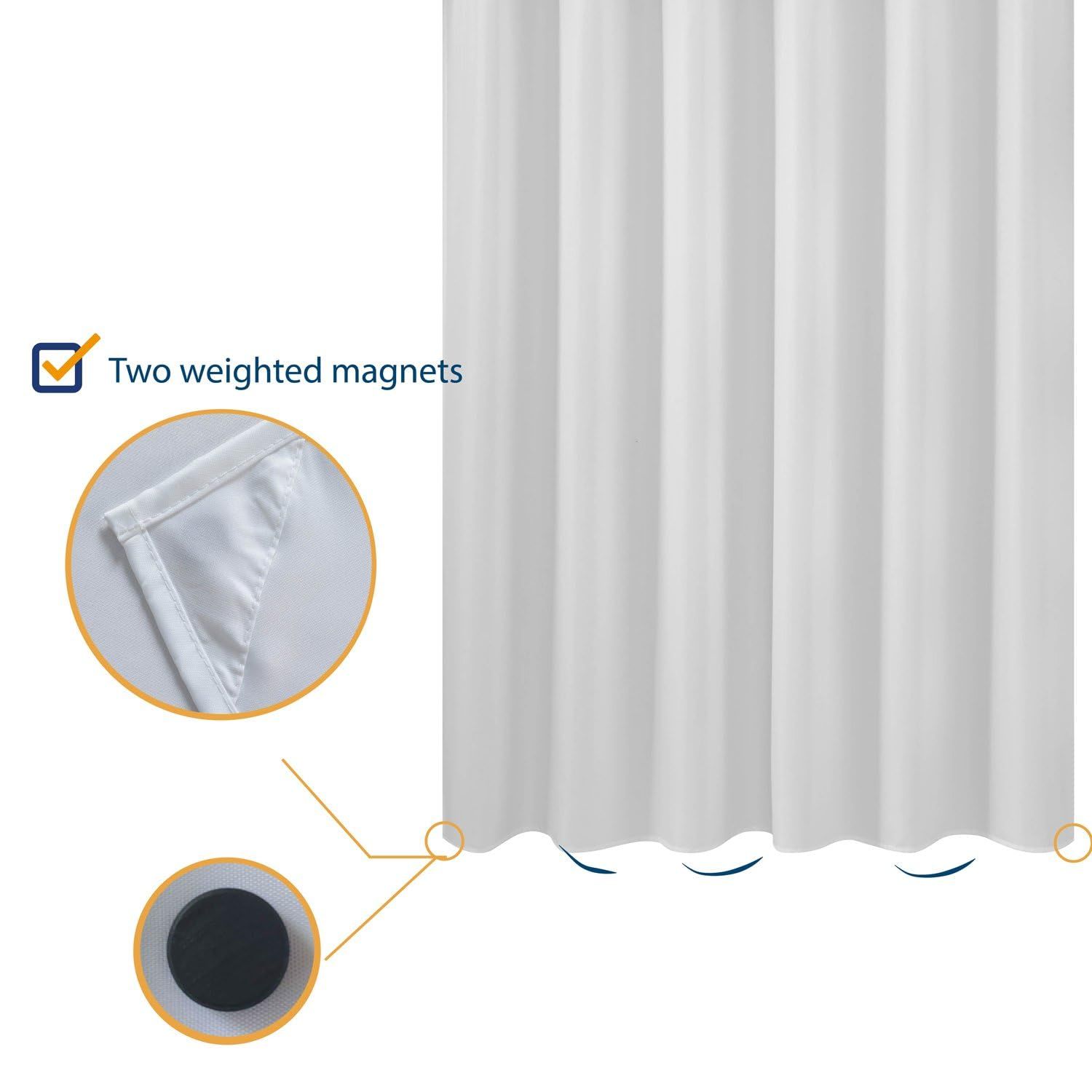 Nordic Style White Bathroom Curtains Waterproof Shower Curtain Thick Solid view 3