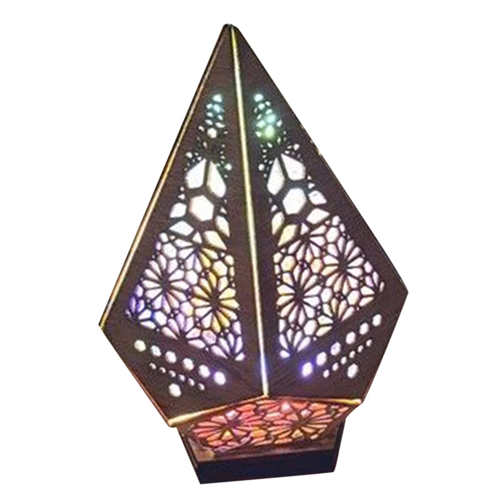 Wooden Floor Lamp, Hollow Geometric Retro Floor Decorative Lamp USB Colorful — image 1