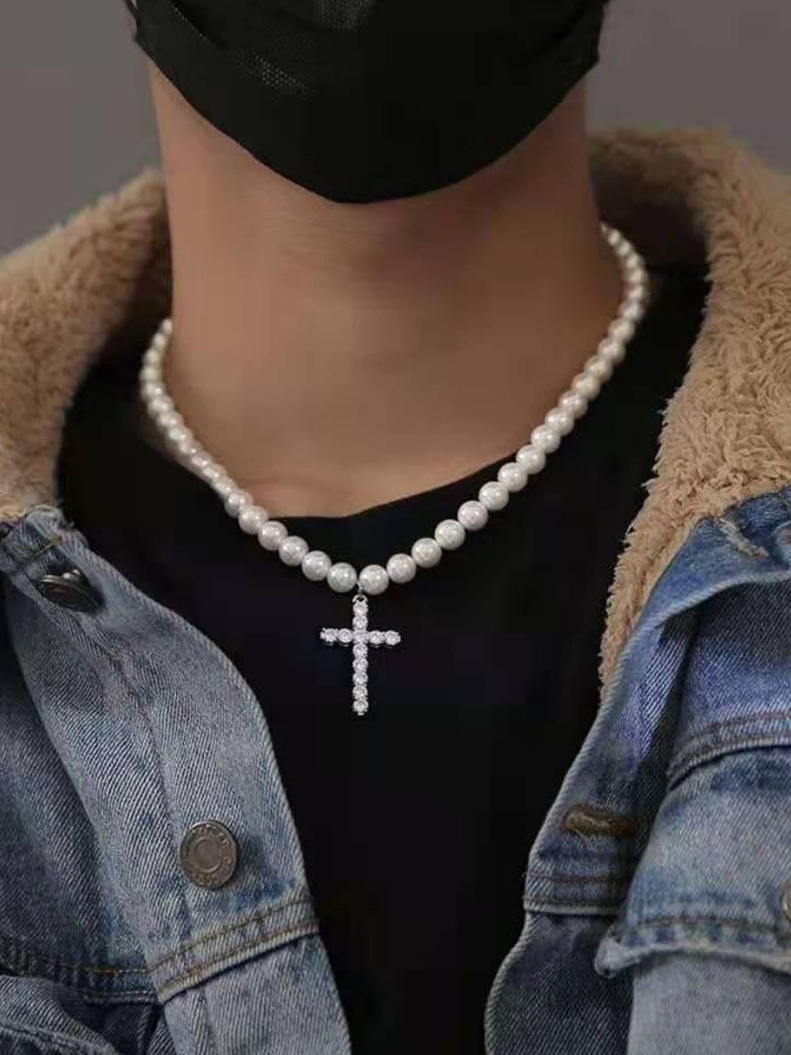 artificial pearl necklace view 4