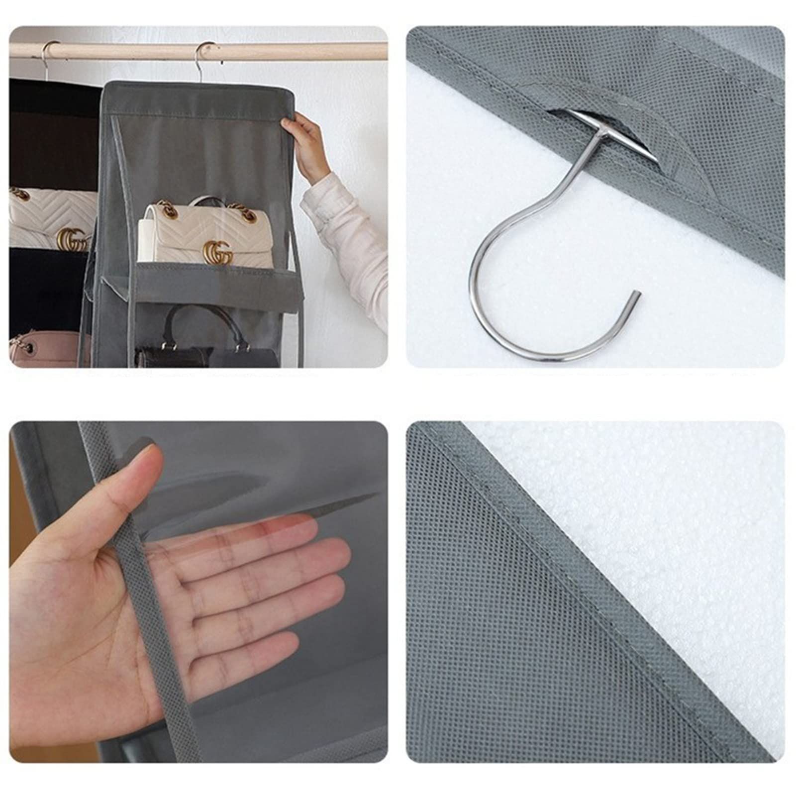 Handbag wallet storage rack view 2