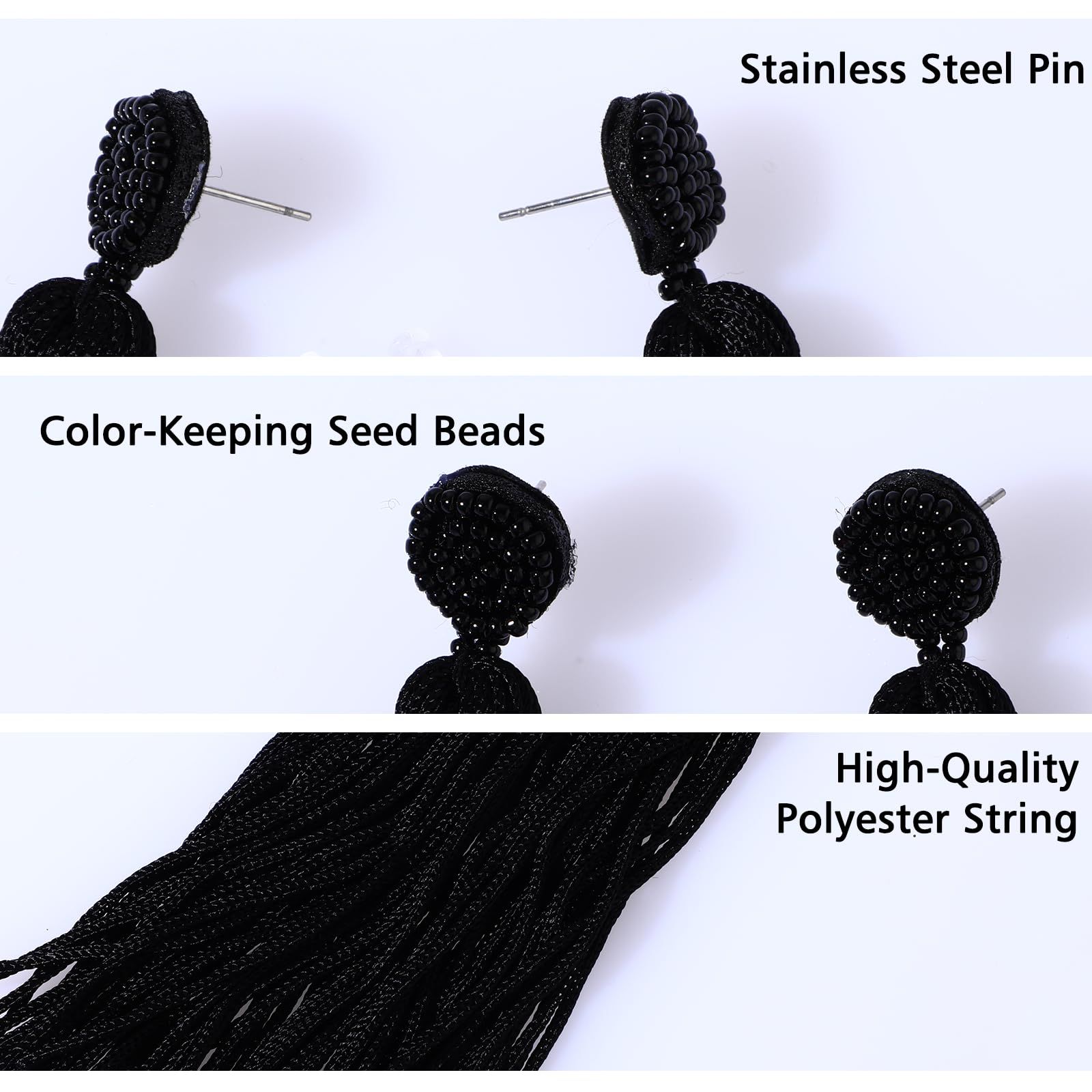 Tassel Earrings for Women Dangling Chandelier Boho Statement Layer Earrings view 4