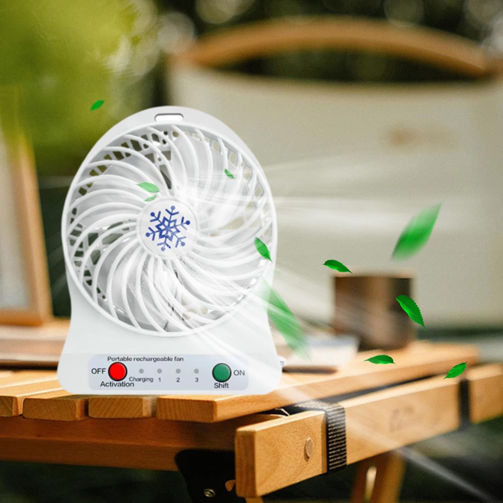 Portable small room fan, silent electric fan, desktop 3-speed super strong view 3