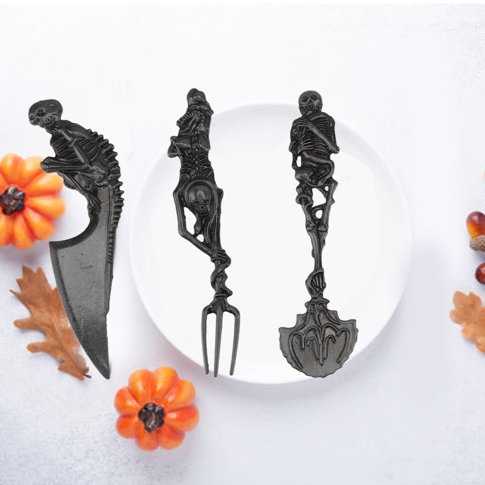 Skeleton Skull Silverware Set view 4