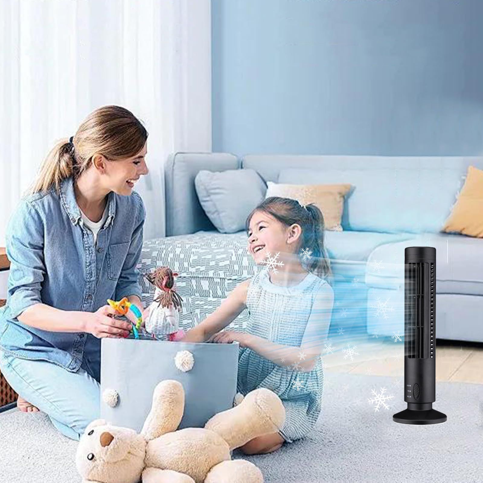Fan Electric Fan Mini Portable Vertical Air Conditioner Bedroom Air view 3