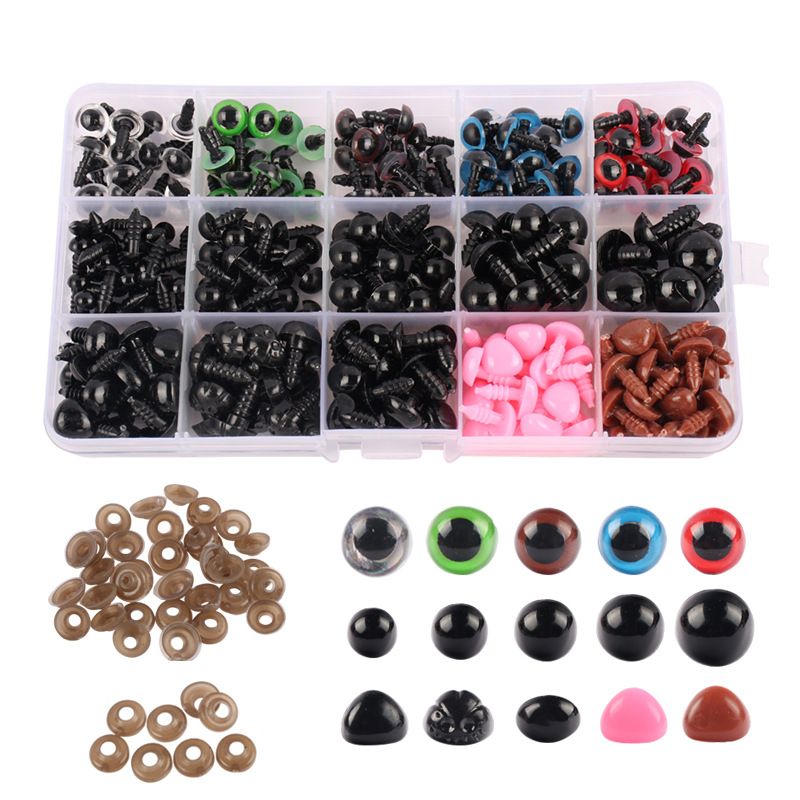 560Pcs Plastic Safty Eyes Stuffed Crochet Eyes Craft Eyes with Washers for DIY — image 1