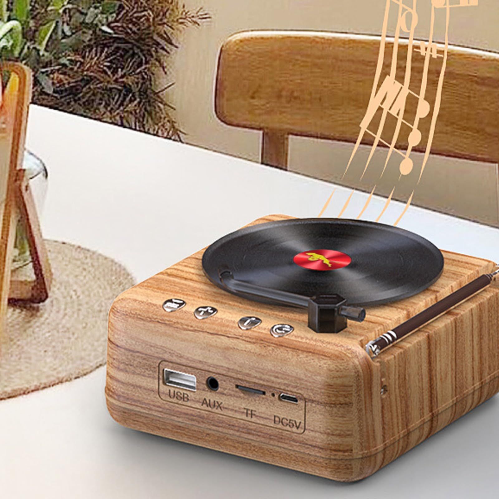 （Wood color）Portable Bluetooth Speaker Wireless view 3