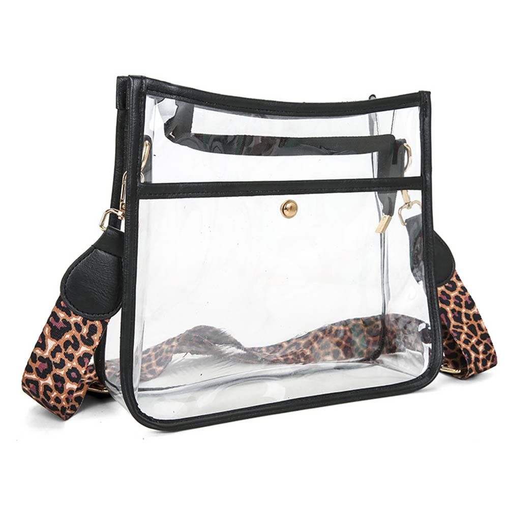 Leopard print women's bag popular women's small square bag women's transparent