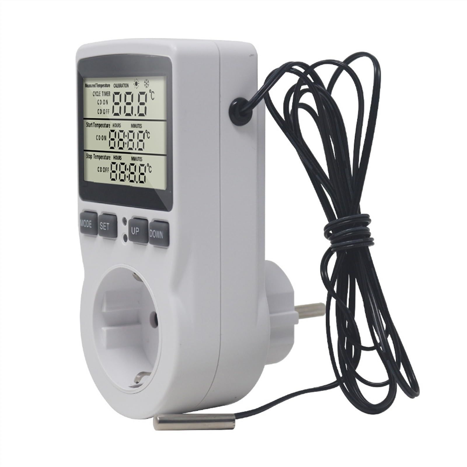 Intelligent digital thermostat countdown temperature control switch socket view 2