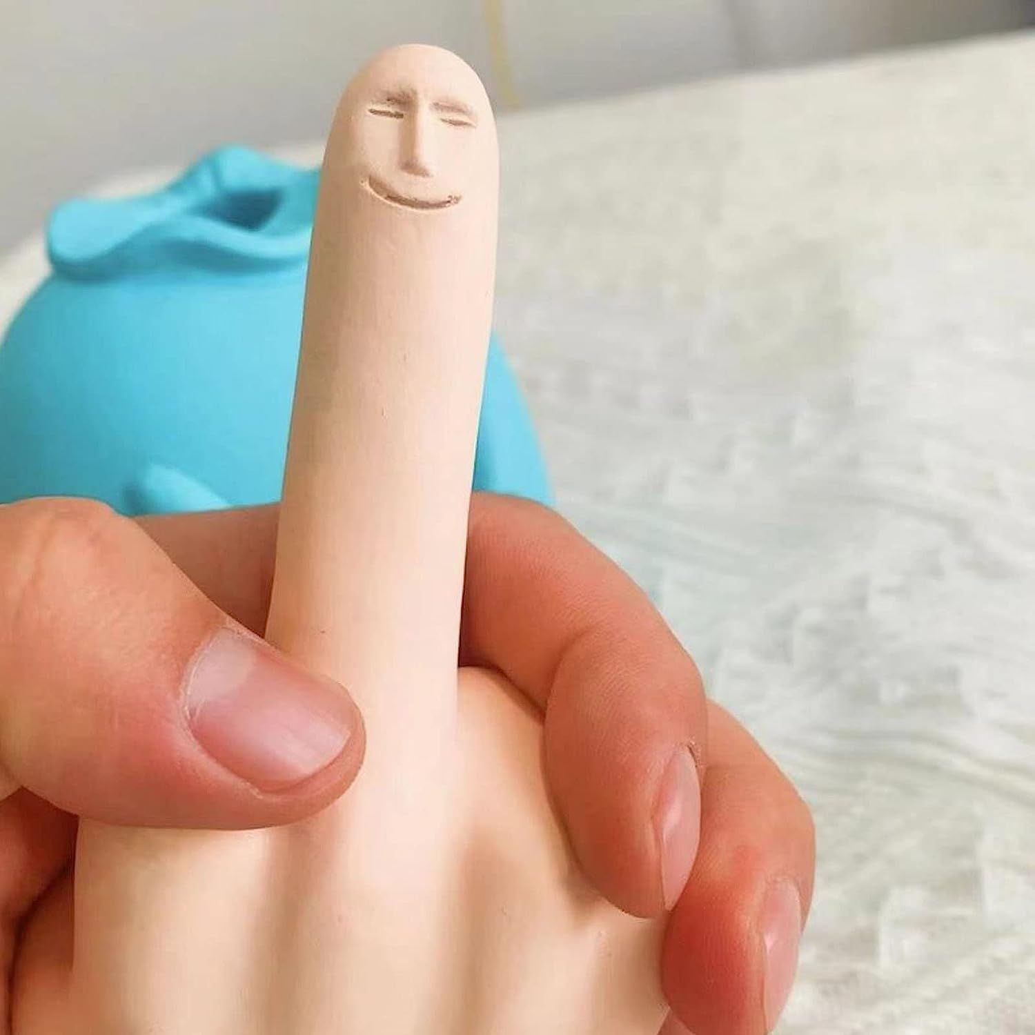 Funny Smiling Middle Finger Statue Ornaments view 4