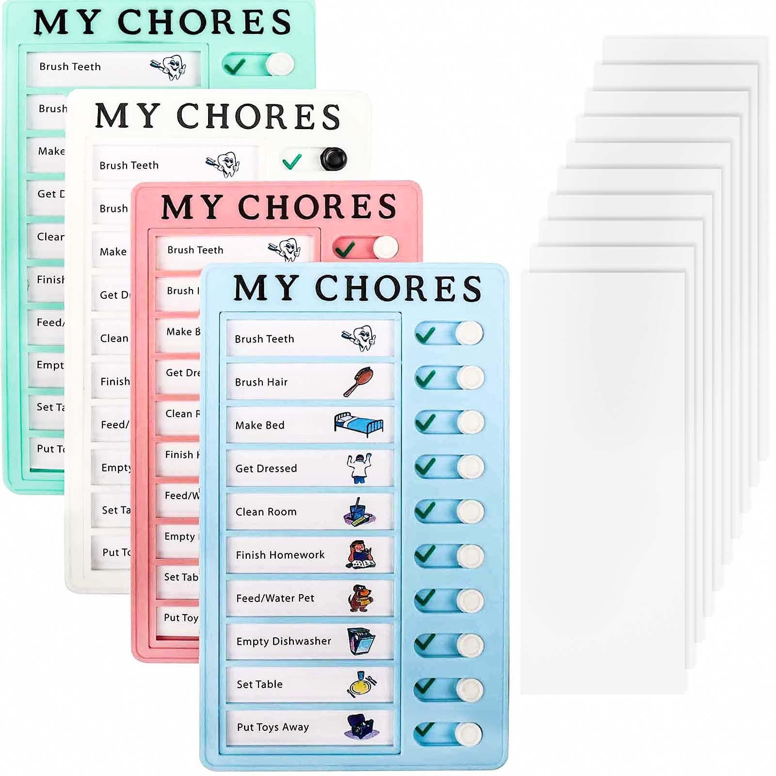 4 Pcs Checklist Board Detachable With 40 Blank Cardstocks Reminder，Multiple