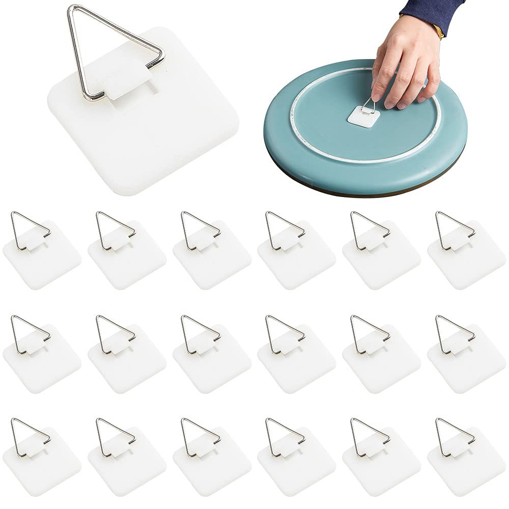 40 Pieces Invisible Adhesive Plate Hanger Vertical Plate Holders for The Wall