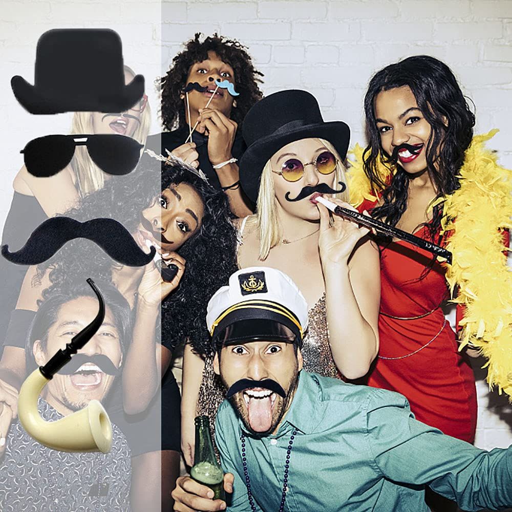 48 Pieces Fake Mustaches Novelty Self Adhesive Fake Mustache Set for view 5