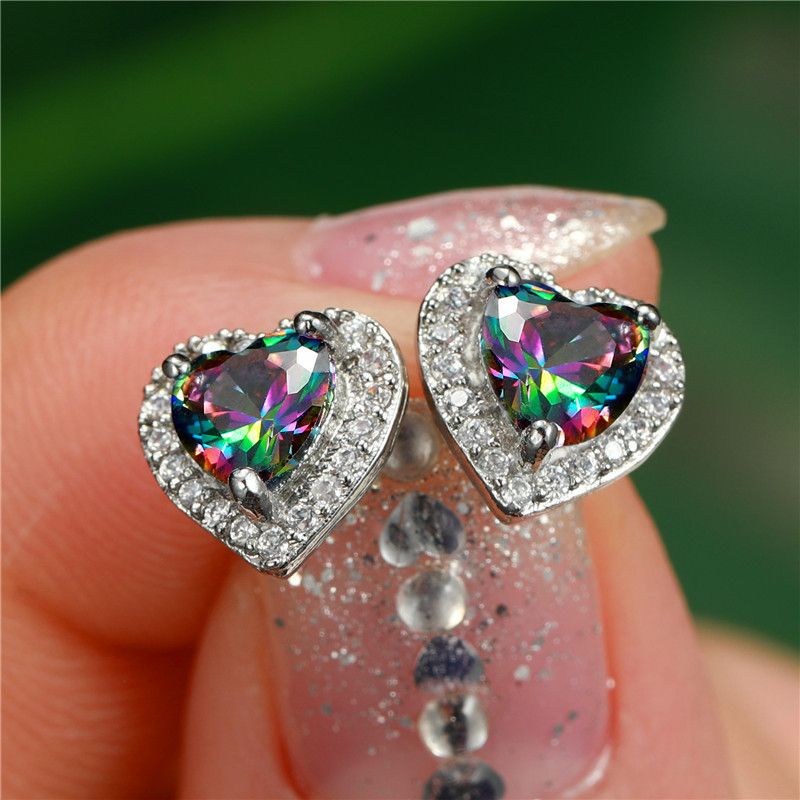 3 pcs Sterling Silver Birthstone Stud Earrings for Women view 4