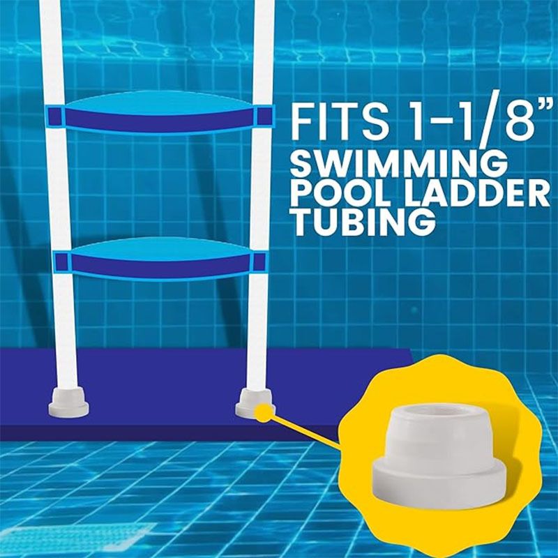 2x Outside Pool Ladder Bumpers For Inground Pool Ladder Rubber End Caps For view 2