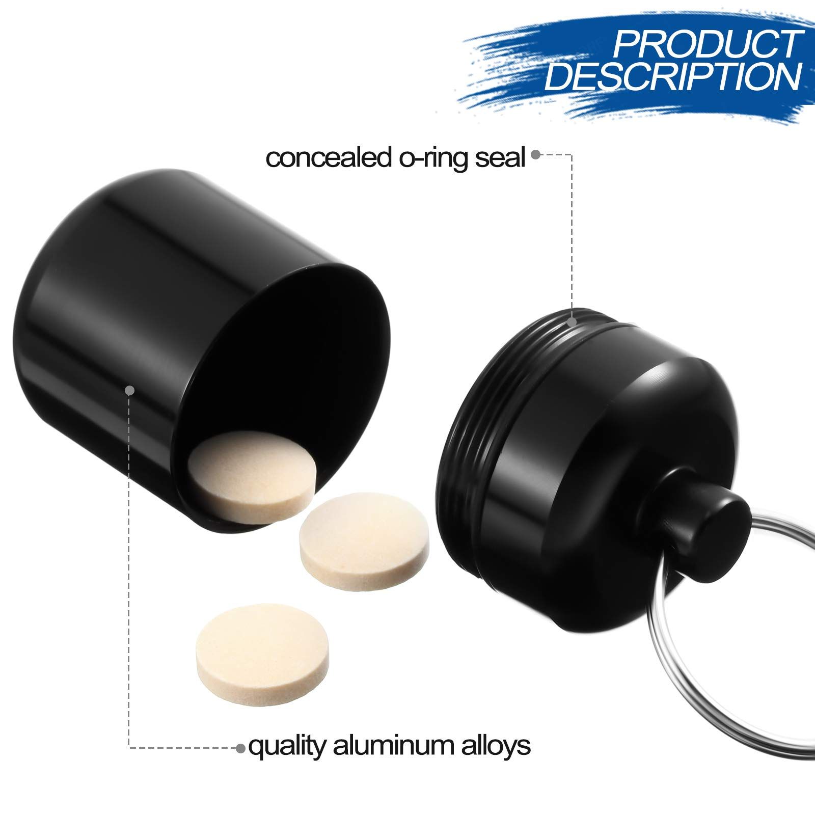 4 Pieces keychain pill holder Waterproof Aluminum Pill Case Box Aluminum Pill view 5