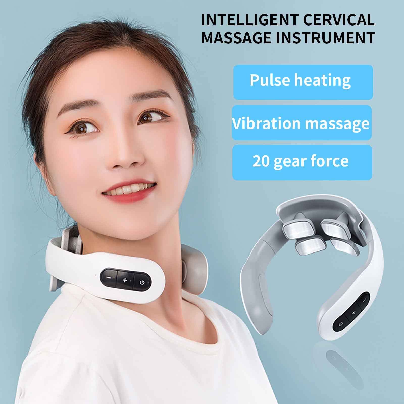 Portable Neck Electric Pulse Massager with Heat view 4