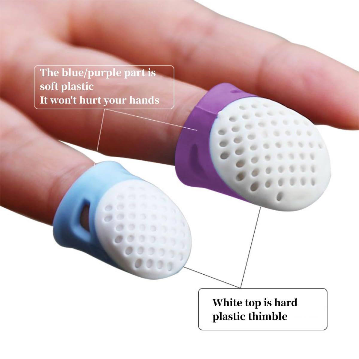 Sewing Thimble Finger Protector Silicone Rubber Anti Sticking Finger Guard for view 3