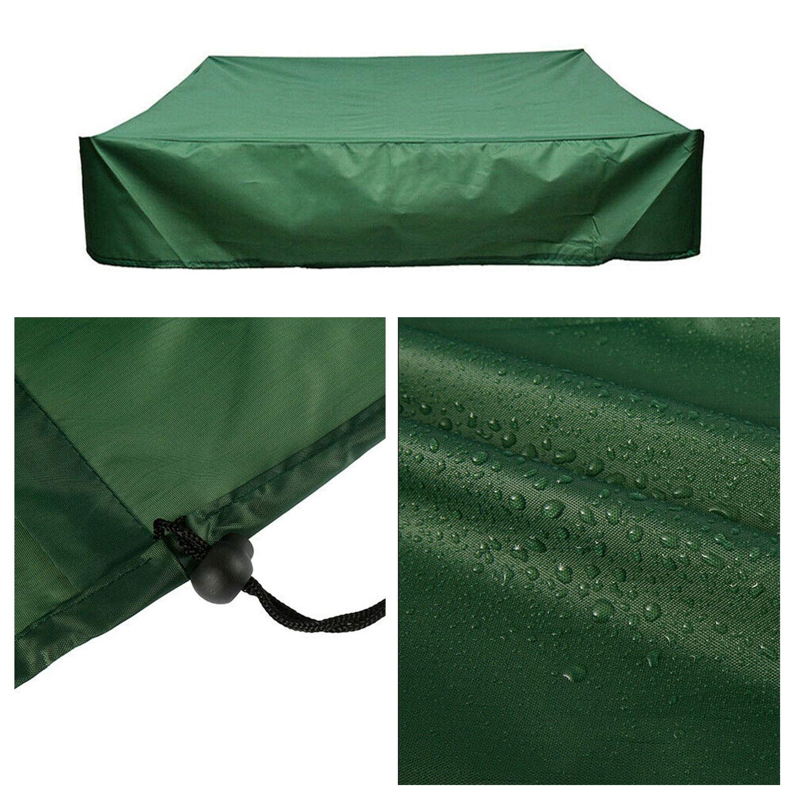 Sandbox Cover Square Waterproof Sandpit Cover with Drawstring Tool Dustproof view 5