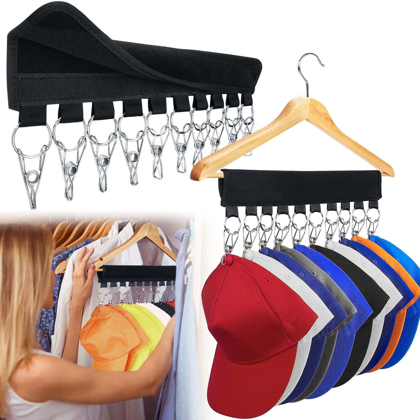 Hat Organizer Holder for Baseball Caps view 2