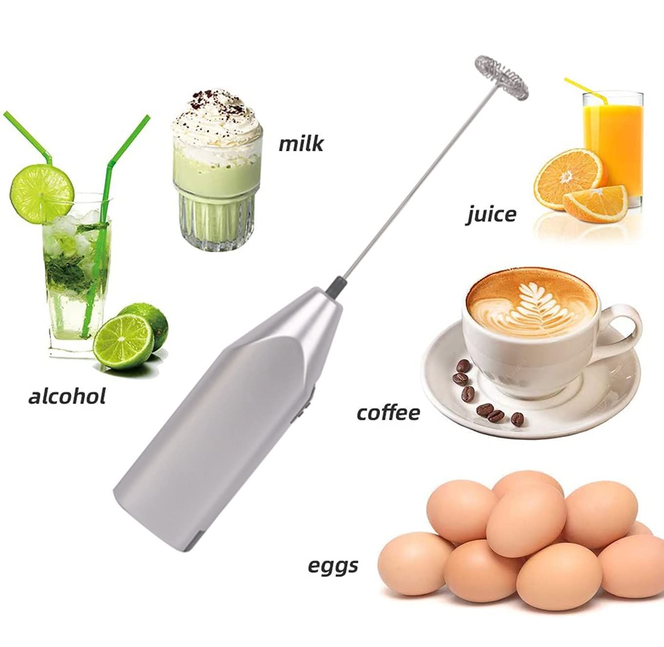 Mini Battery Operated Hand Held Cocktail Mixer and Drink/Milk Frother Rod view 3